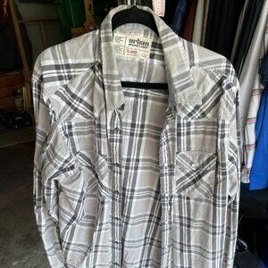 Urban Pipeline Shirt XL Plaid Long Sleeve Western Pearl Snap Flannel Pocket